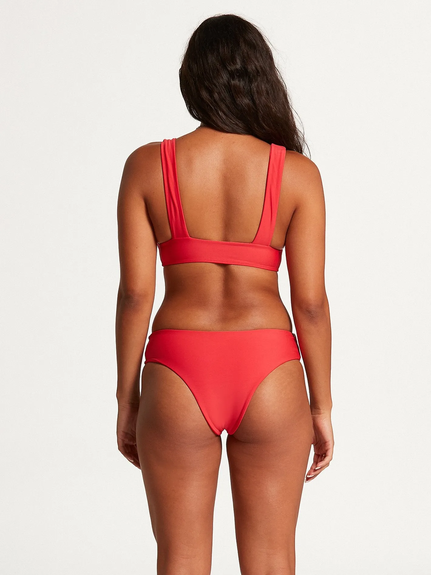 Volcom Simply Seamless Spärlicher Bikini-Boden - Echtes Rot
