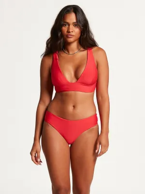 Volcom Simply Seamless Spärlicher Bikini-Boden - Echtes Rot