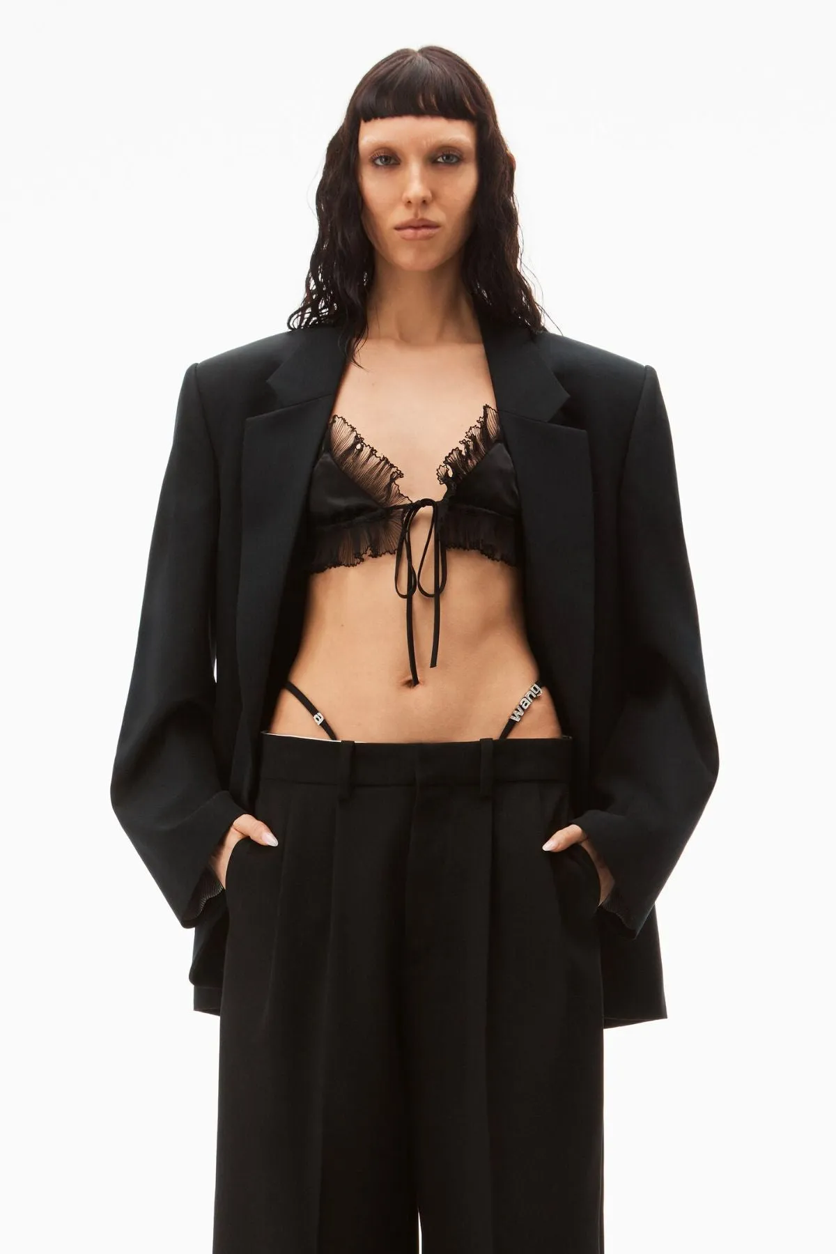 Damen Alexander Wang Alexander Wang Hose mit Kristallbesatz - Schwarz