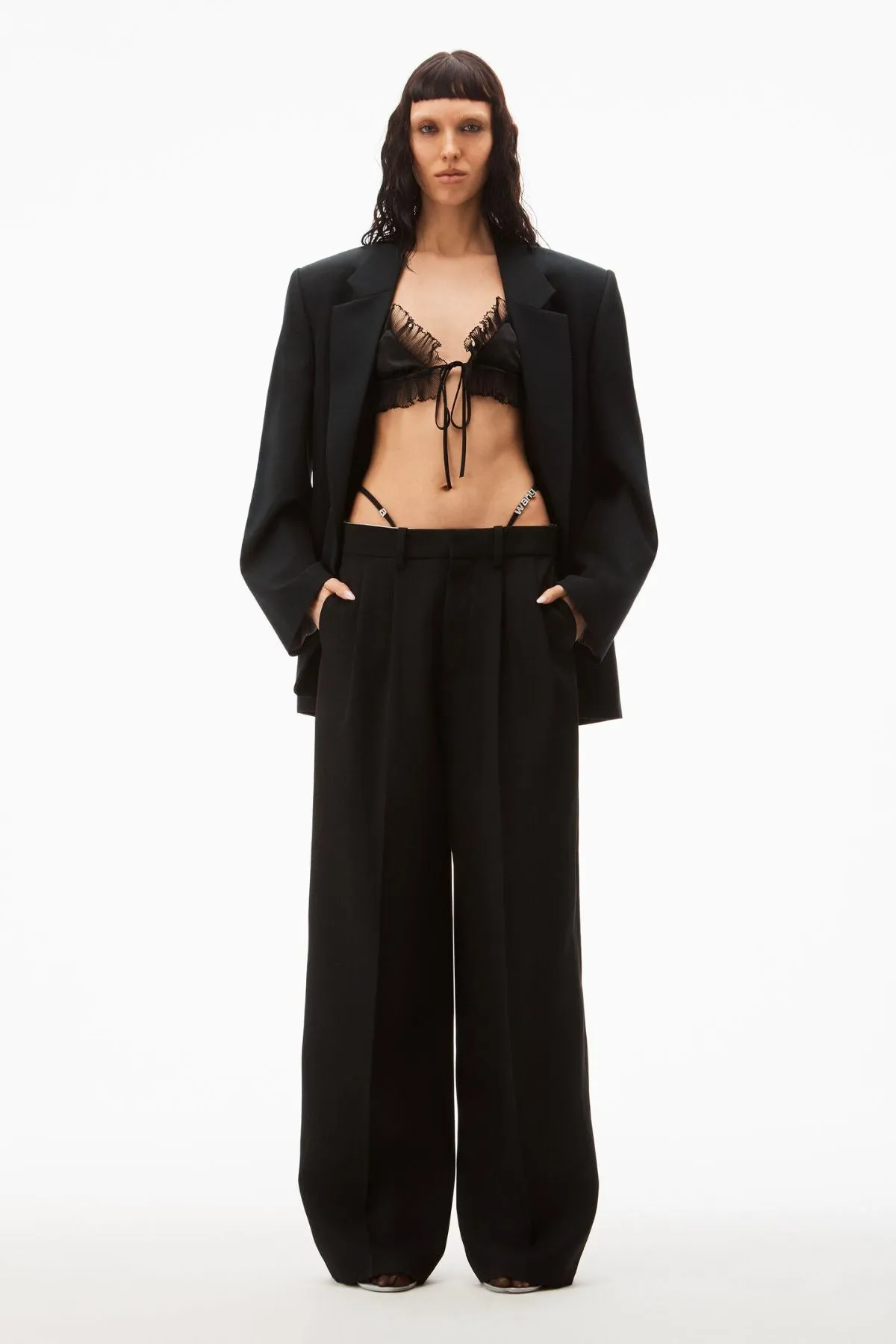Damen Alexander Wang Alexander Wang Hose mit Kristallbesatz - Schwarz