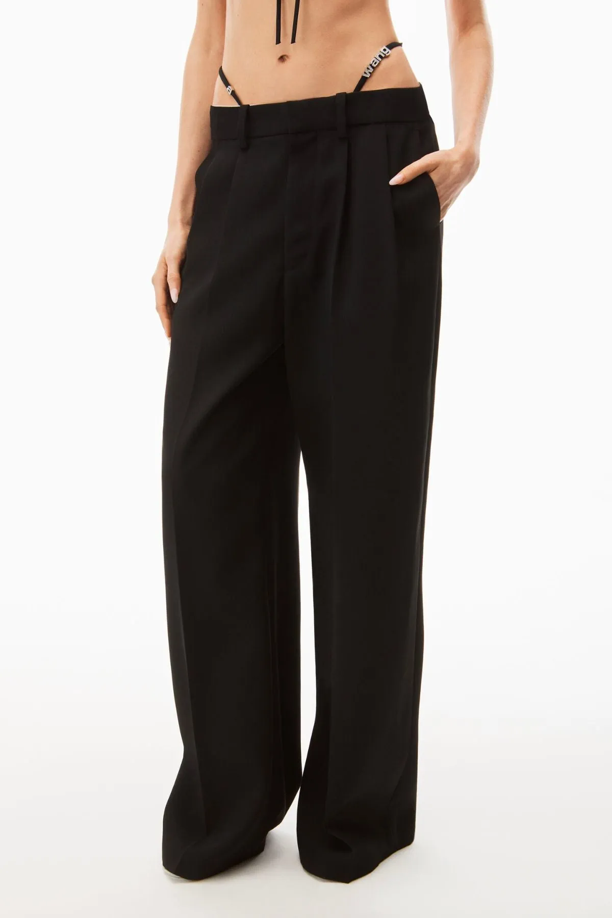 Damen Alexander Wang Alexander Wang Hose mit Kristallbesatz - Schwarz