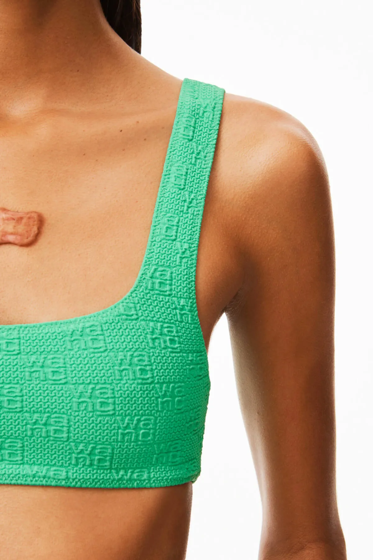 Damen Alexander Wang alexanderwang.t Strukturierter Jacquard-Bikini-Oberteil - Minzgrün