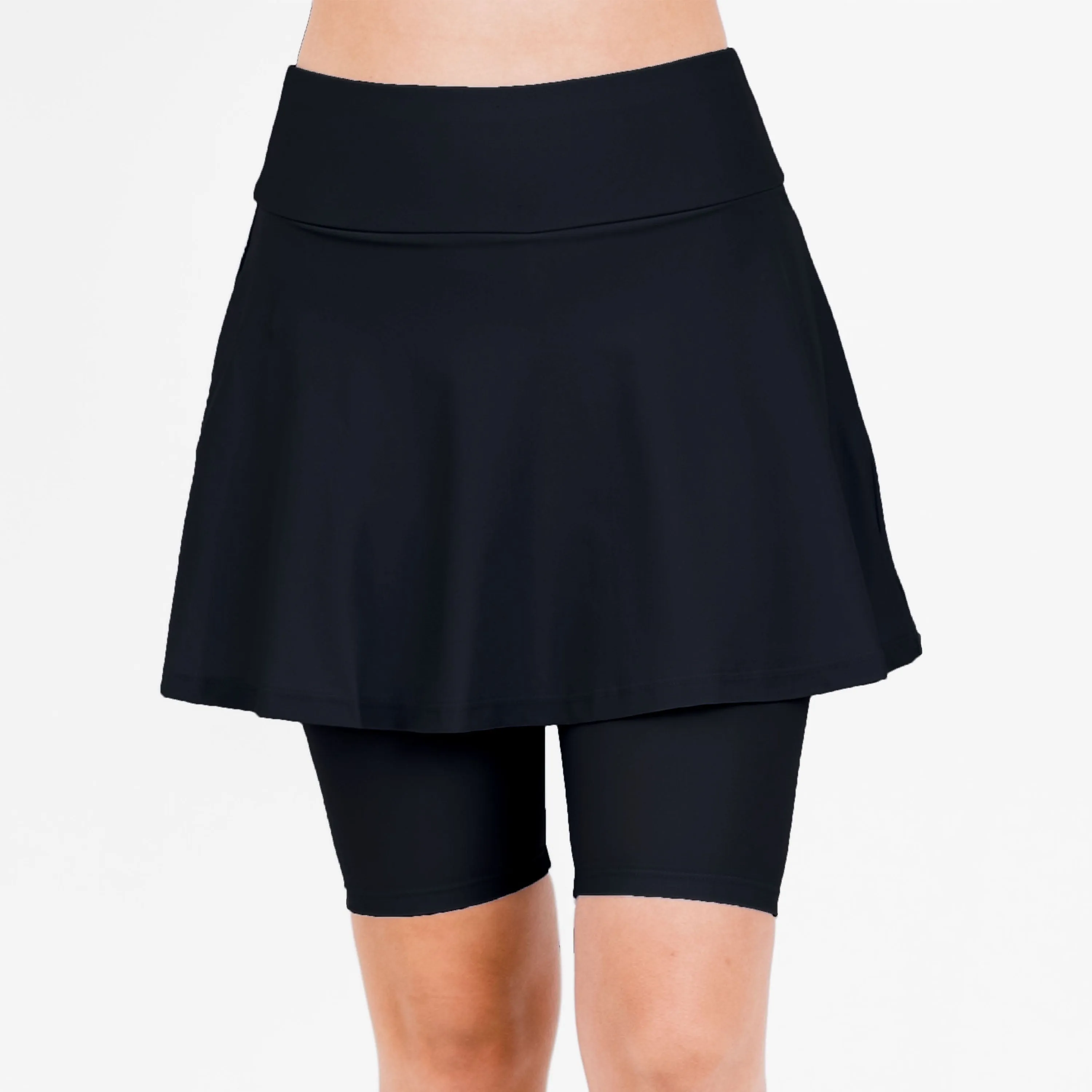Damen-Badekleid mit Schwenkrock und Radlerhose