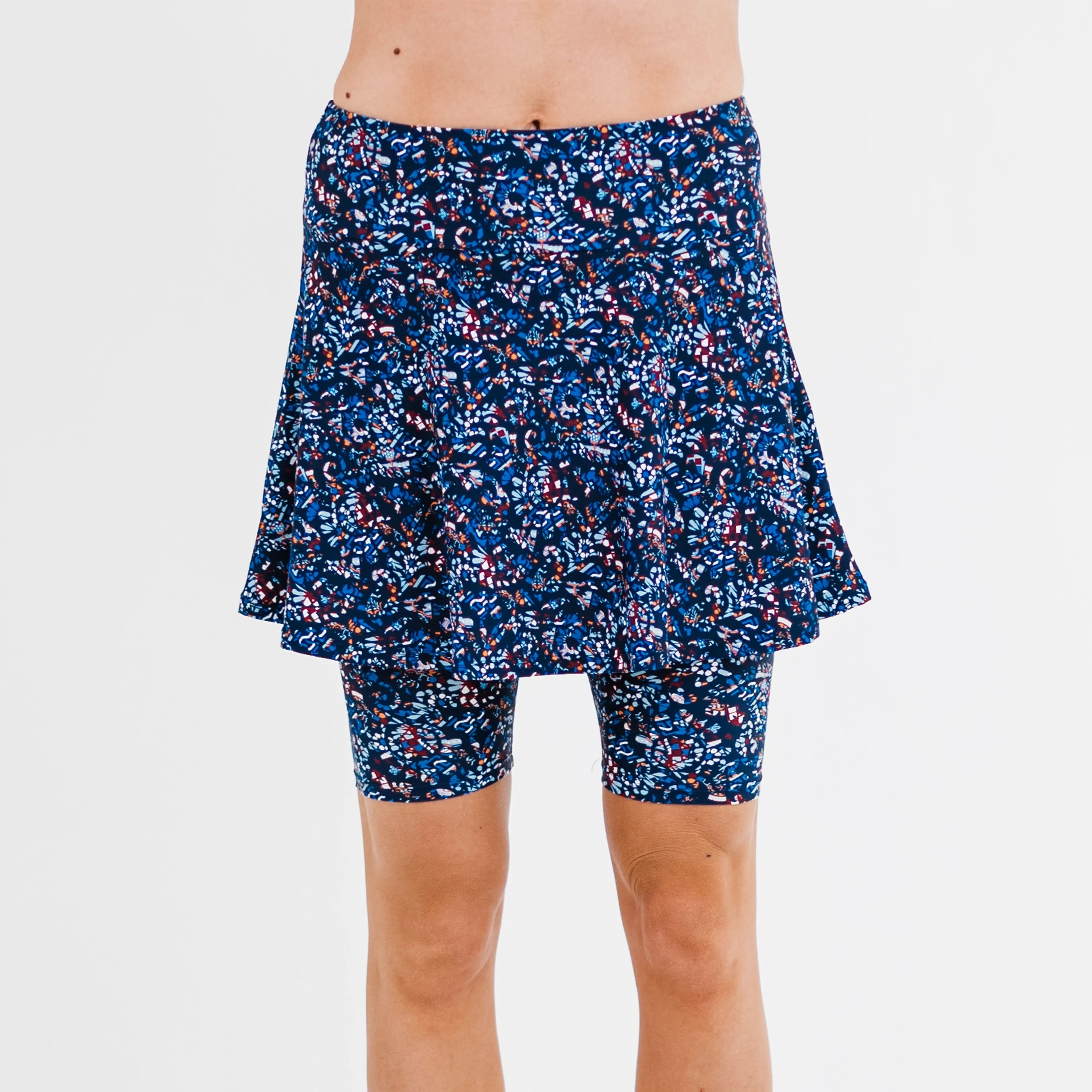 Damen-Badekleid mit Schwenkrock und Radlerhose