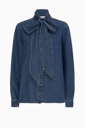 Damenrahmen Denim Rahmen Denim Die Sekretärinnenbluse - Babydoll