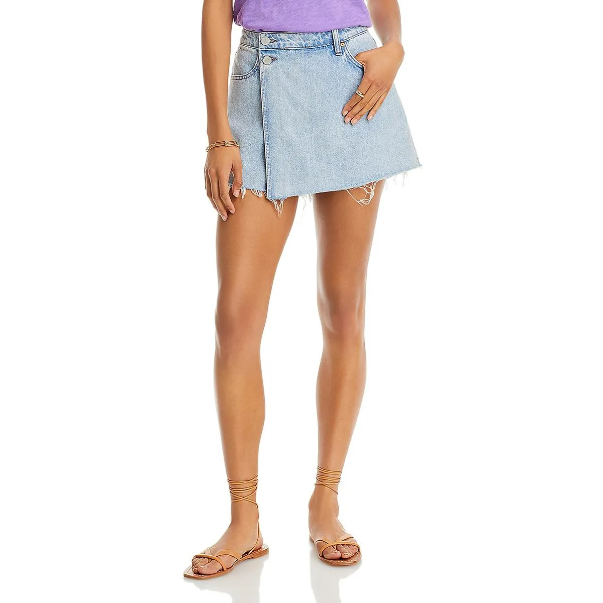 Damen-Hochbund-Faux-Wrap-Rockhose