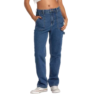 Damen-Reißverschluss-Denim-Hose