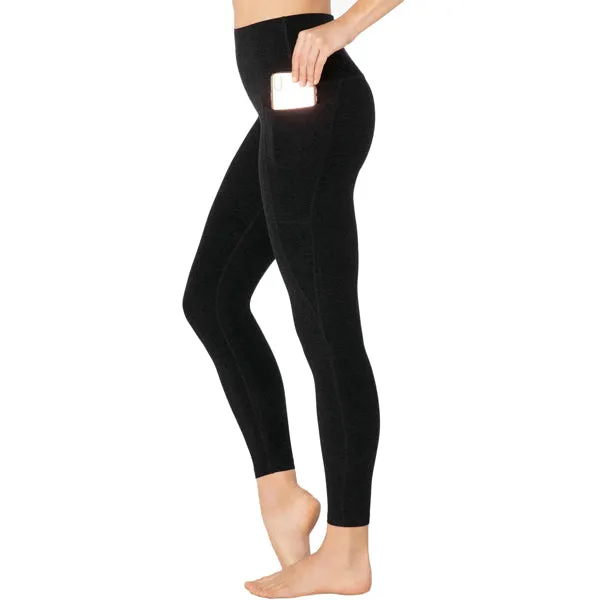 Damen Spacedye High Waist Midi Legging mit Seitentaschen