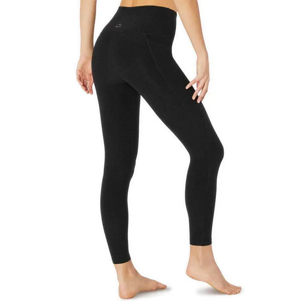 Damen Spacedye High Waist Midi Legging mit Seitentaschen
