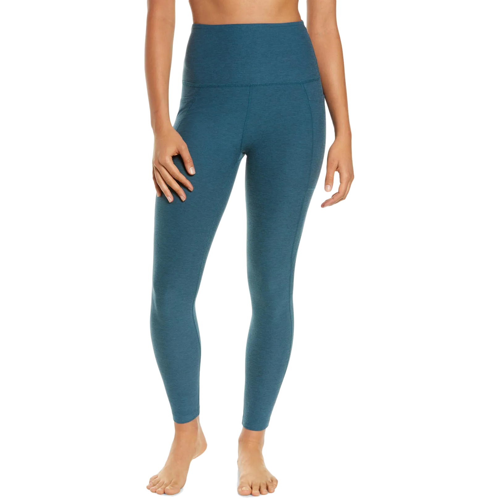 Damen Spacedye High Waist Midi Legging mit Seitentaschen