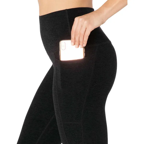 Damen Spacedye High Waist Midi Legging mit Seitentaschen