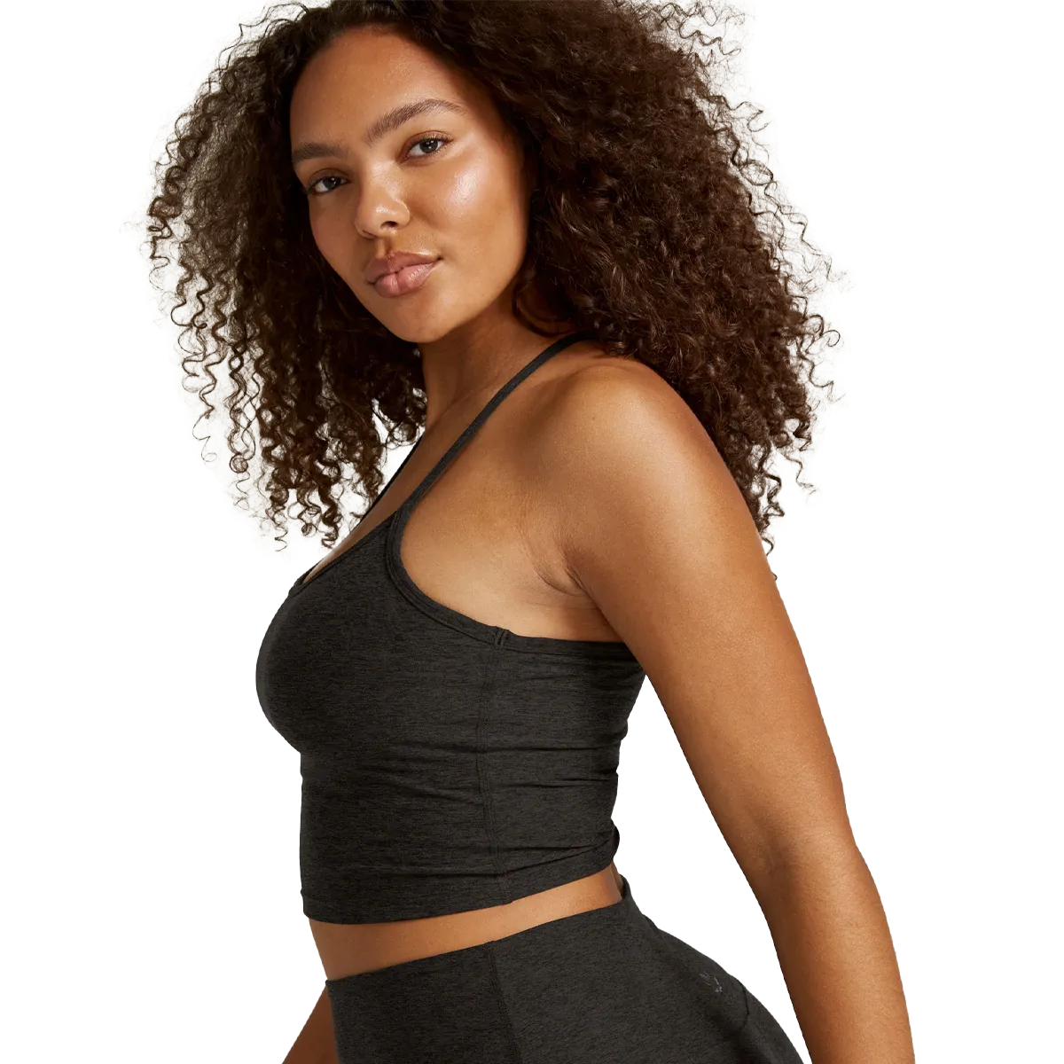 Damen Spacedye Slim Racerback Cropped Tank