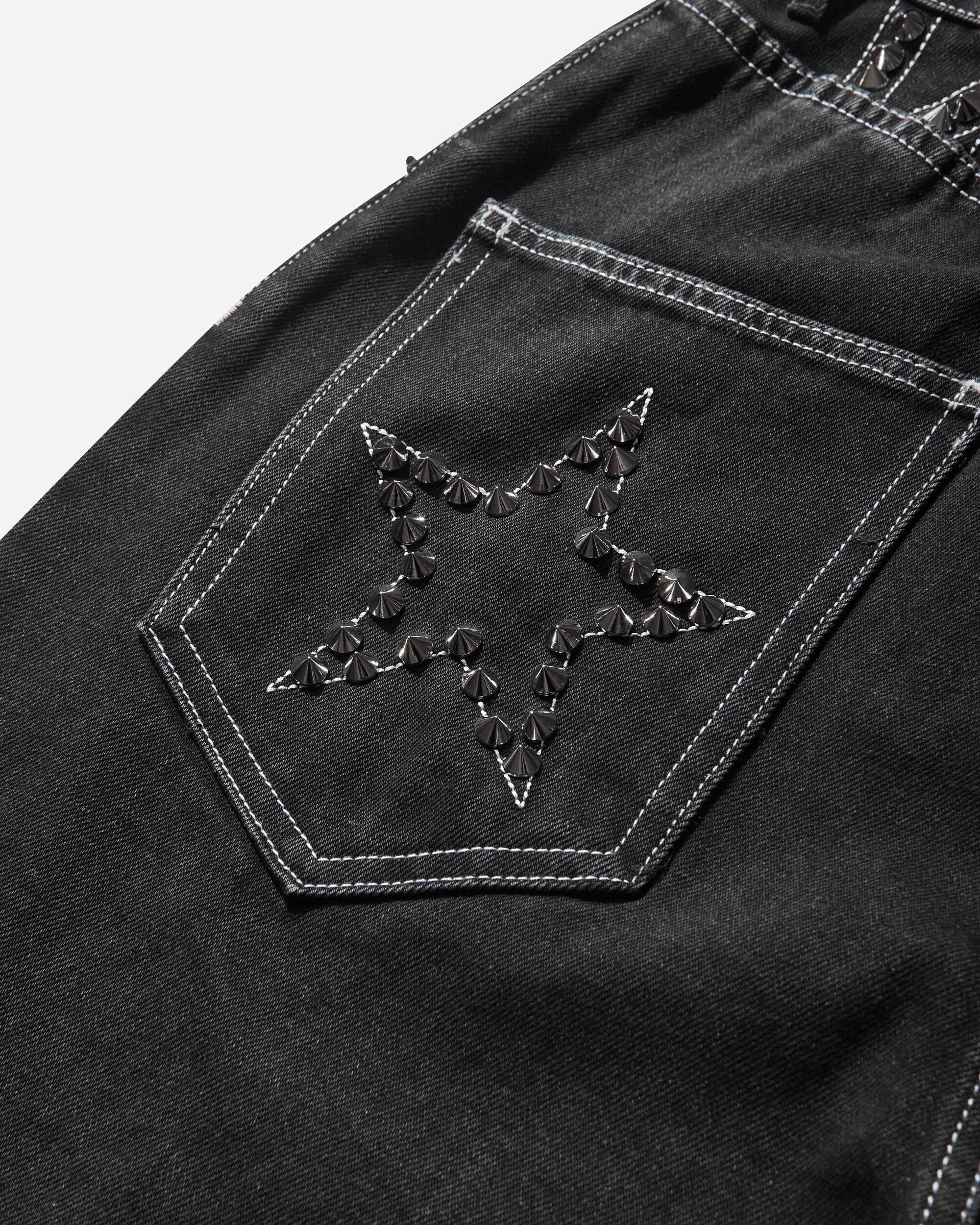 Damen Jeans mit Nieten im Baggy-Schnitt, Grau gewaschen
