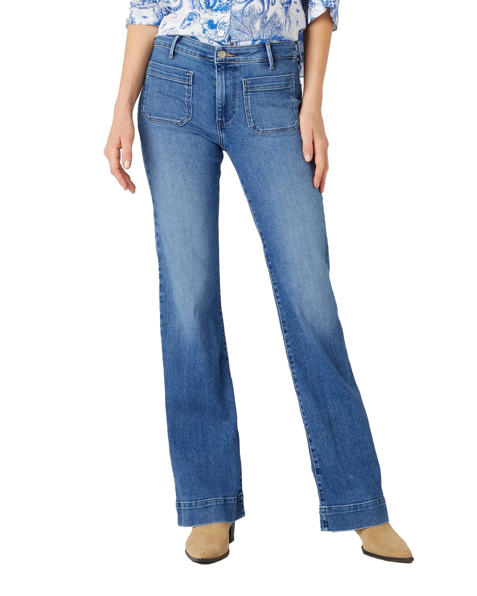 Wrangler Clothing Flare Jeans in Rabenschwarz