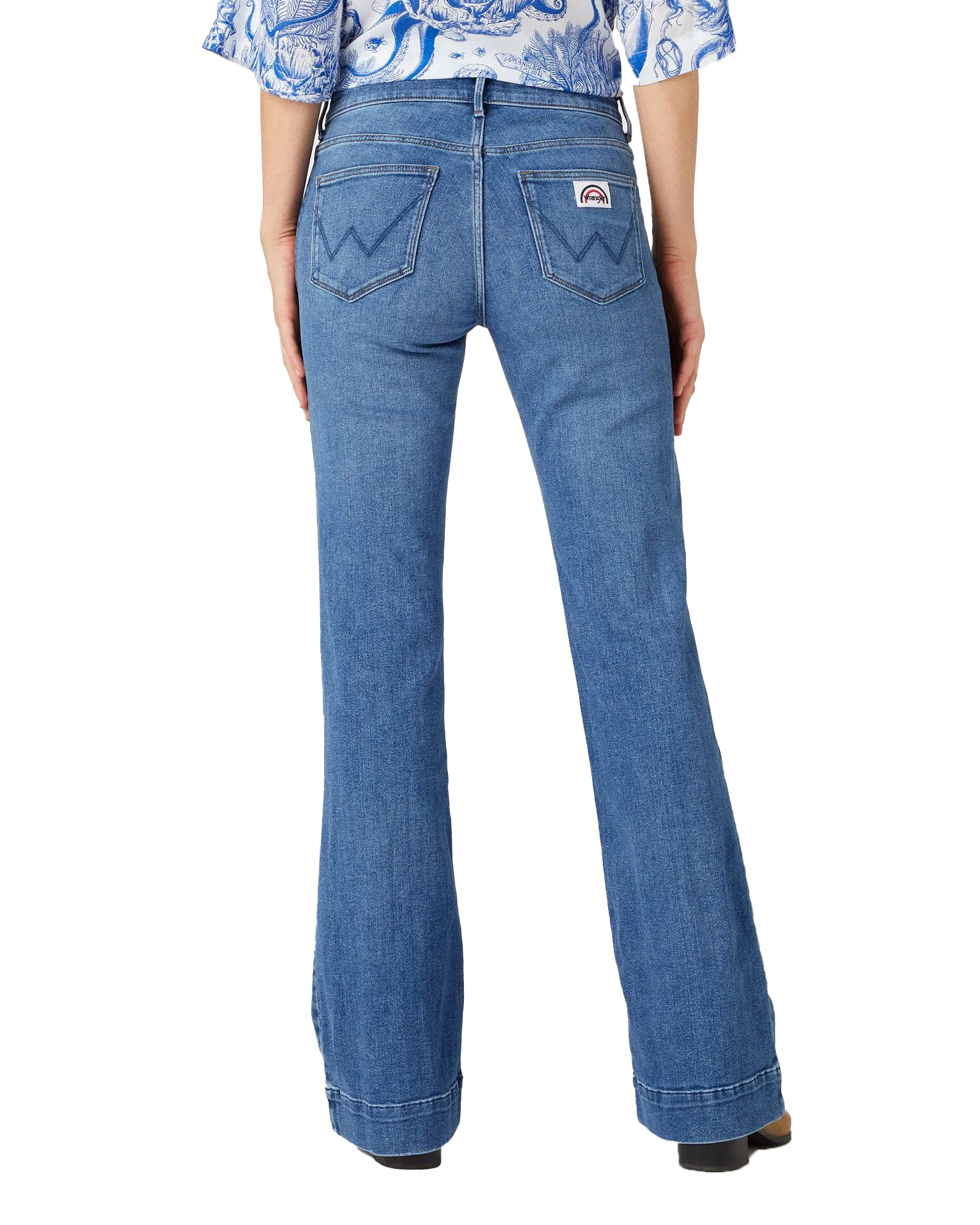Wrangler Clothing Flare Jeans in Rabenschwarz