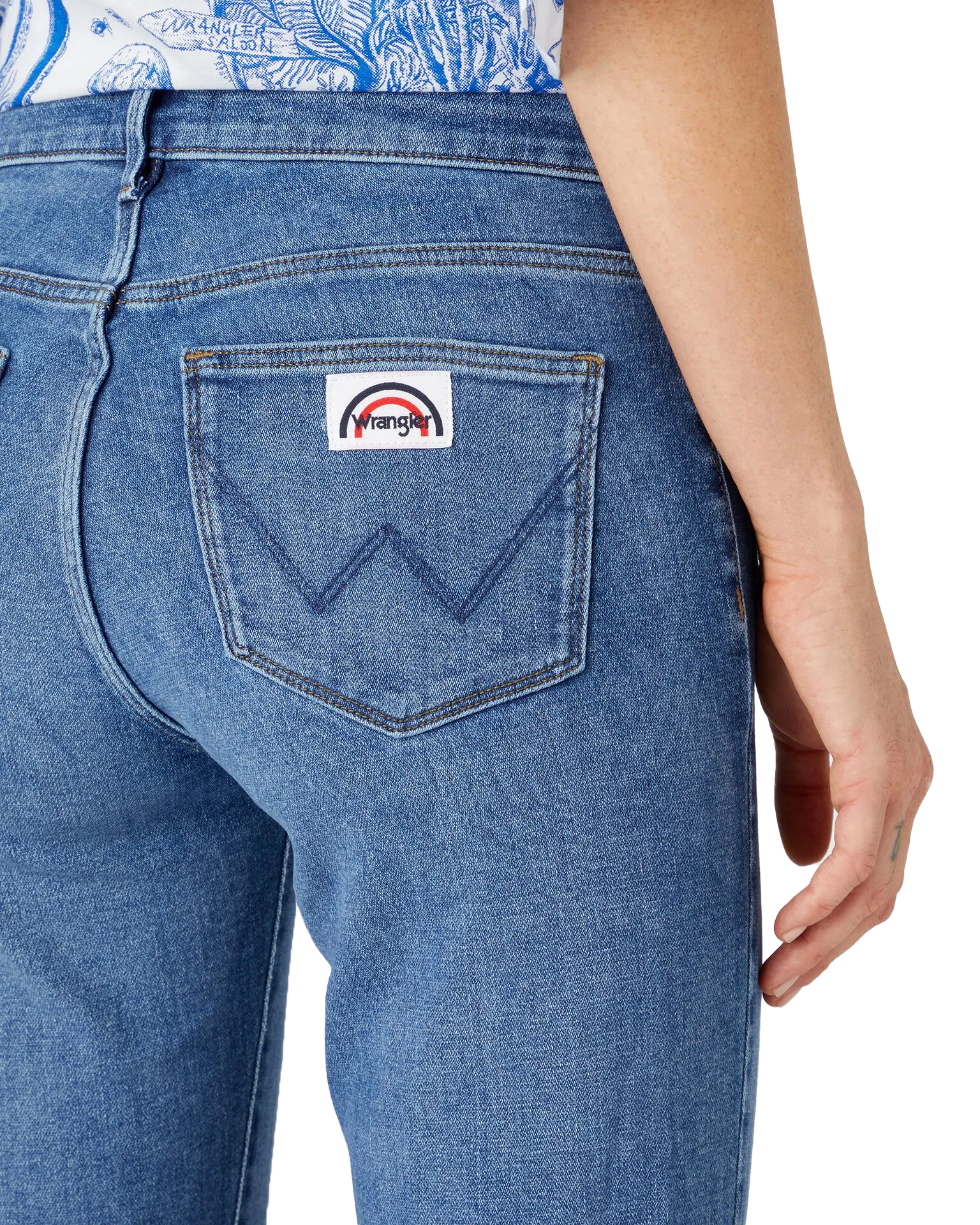 Wrangler Clothing Flare Jeans in Rabenschwarz